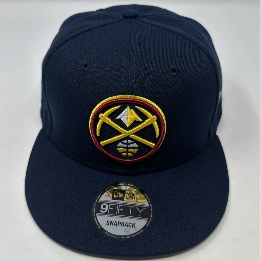New Era 9FIFTY Denver Nuggets Snapback Hat Navy Blue NBA Alternate Pickaxe NWT